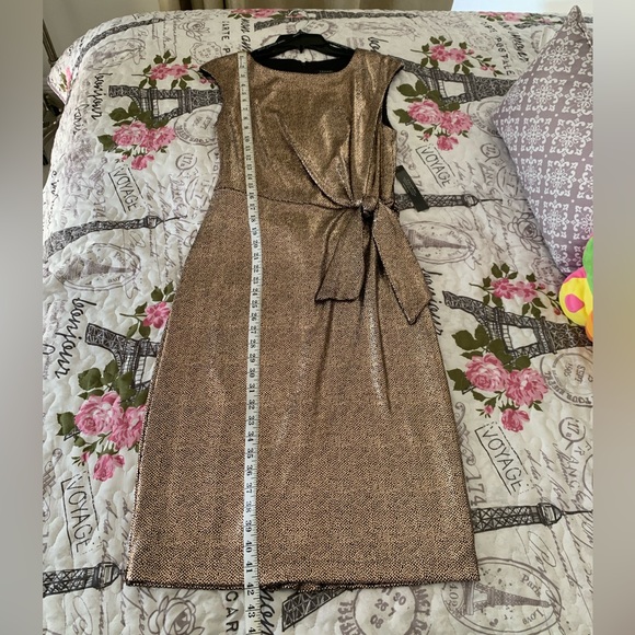 Tahari ASL NWT Bronze /Black Dress size 10P - Picture 10 of 10